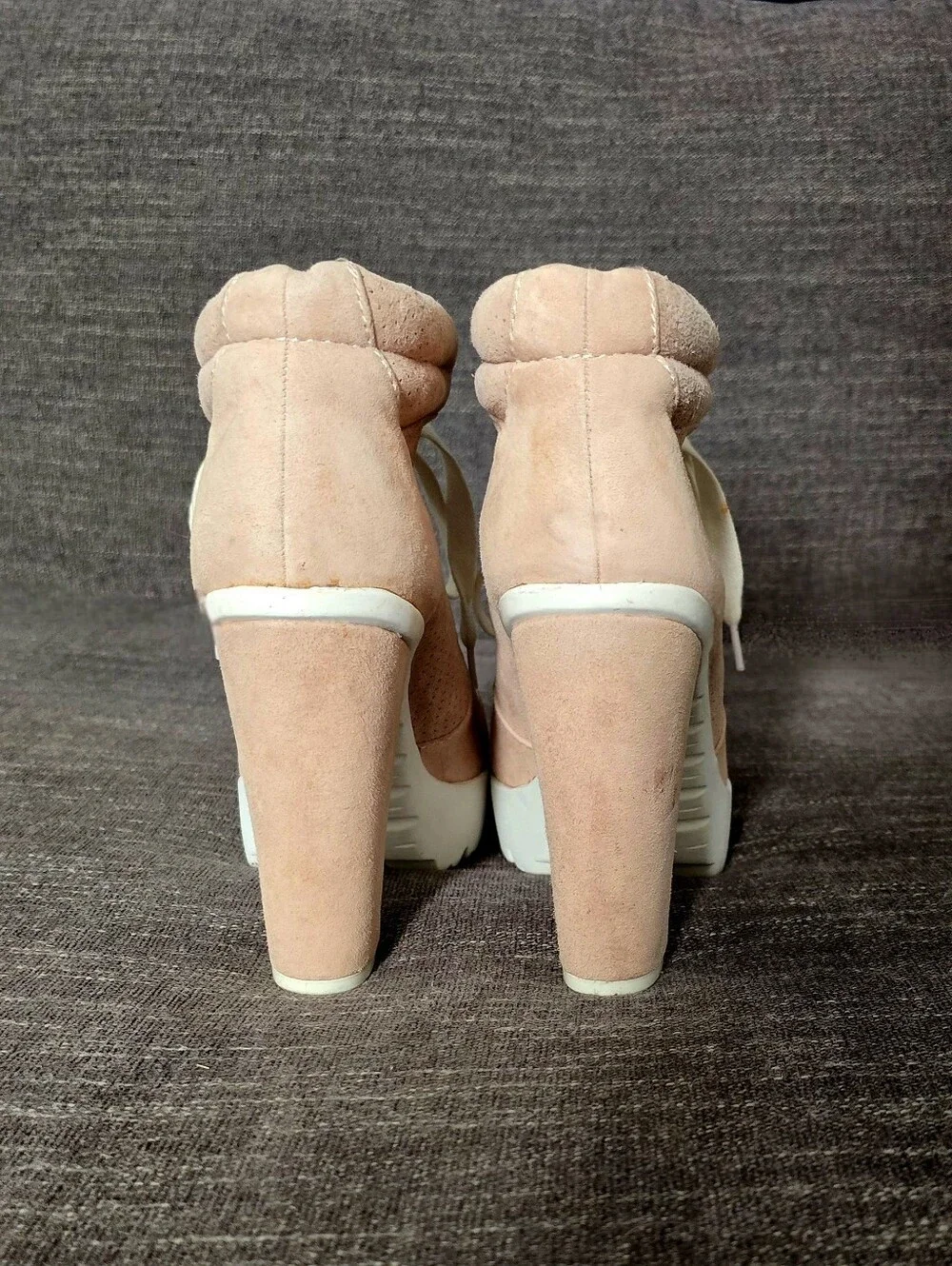 ALDO Nemyra Chunky Heeled Suede Leather Platform Tan Shoes - Size 9